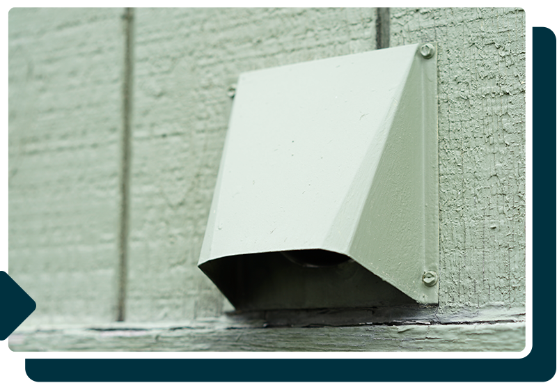 dryer vent outlet on exterior wall